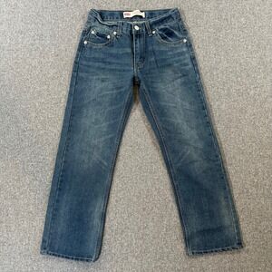 Levis 505 Regular Fit Jeans Boys 10 REG W25 L25 Blue Denim Straight Leg Pants